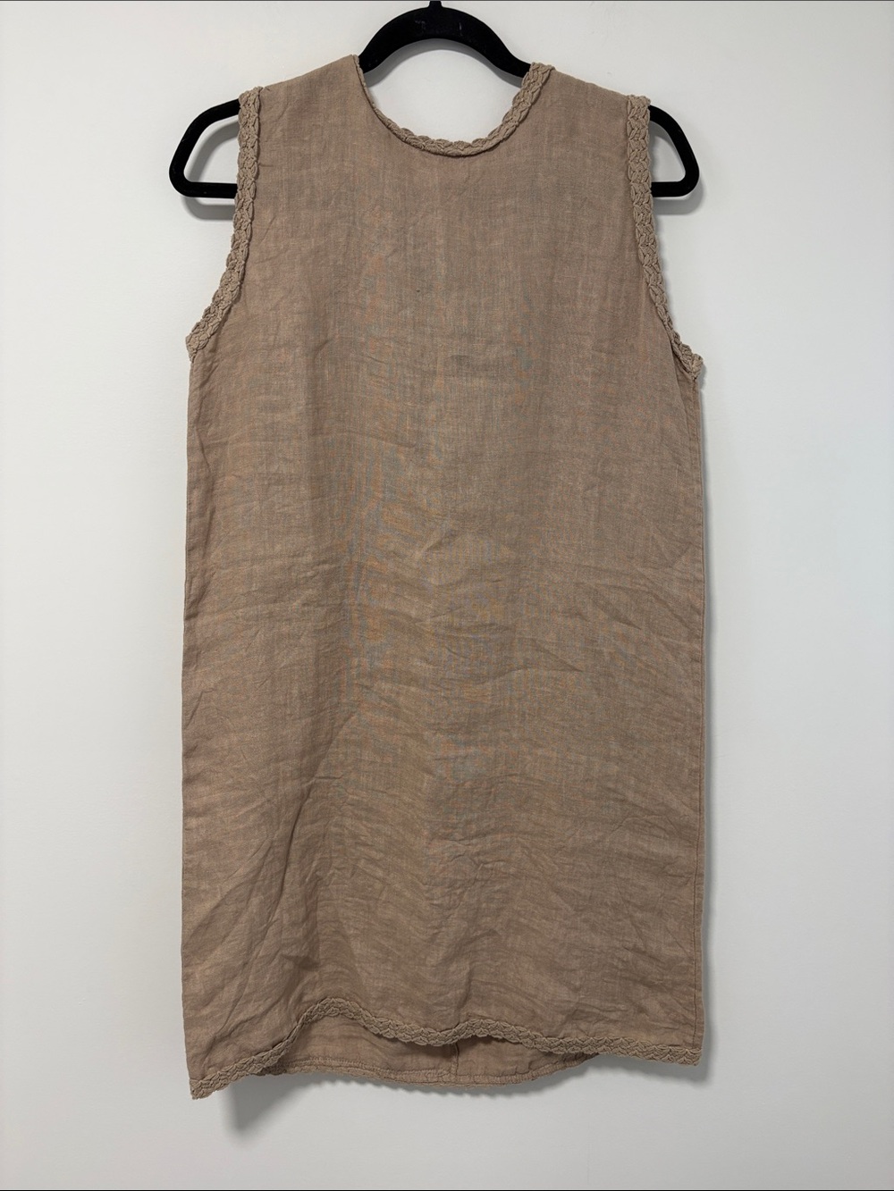 NWT Pistache Sleeveless Linen Dress in Warm Taupe